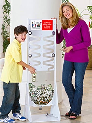 Marketing Holders - Deluxe Donation Stand - White Frame Great For Fundraisings Plinko Board Tradeshow Games