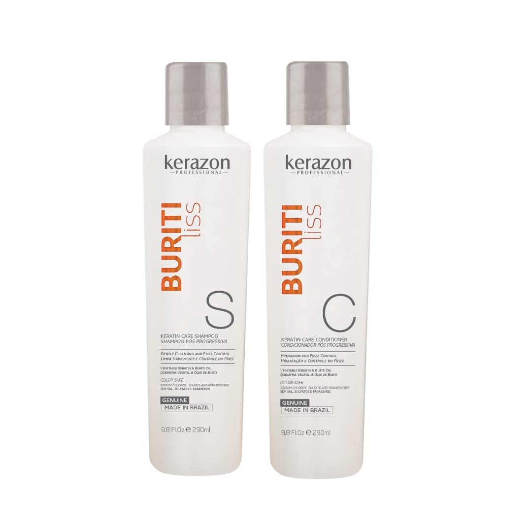Kerazon Professional Sulfate Free Anti Frizz Color Safe Keratin Care Shampoo & Conditioner DUAL pack. Imported.