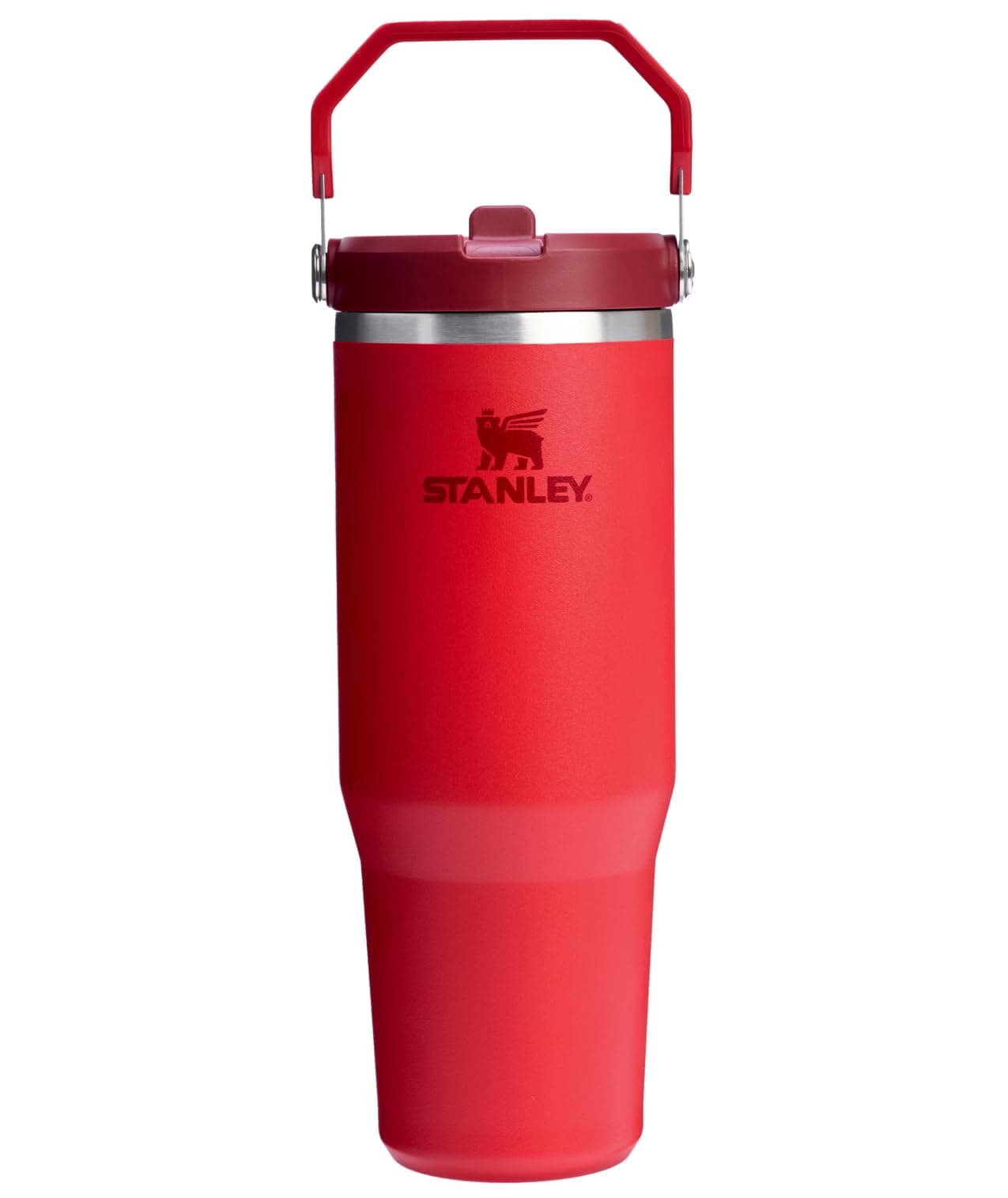 IceFlow 2.0 Flip Straw Tumbler with Handle 30 oz | Twist On Lid and Flip Up Straw | Leak Resistant Water Bottle | Insulated Stainless Steel | BPA-Free | Chili Red
