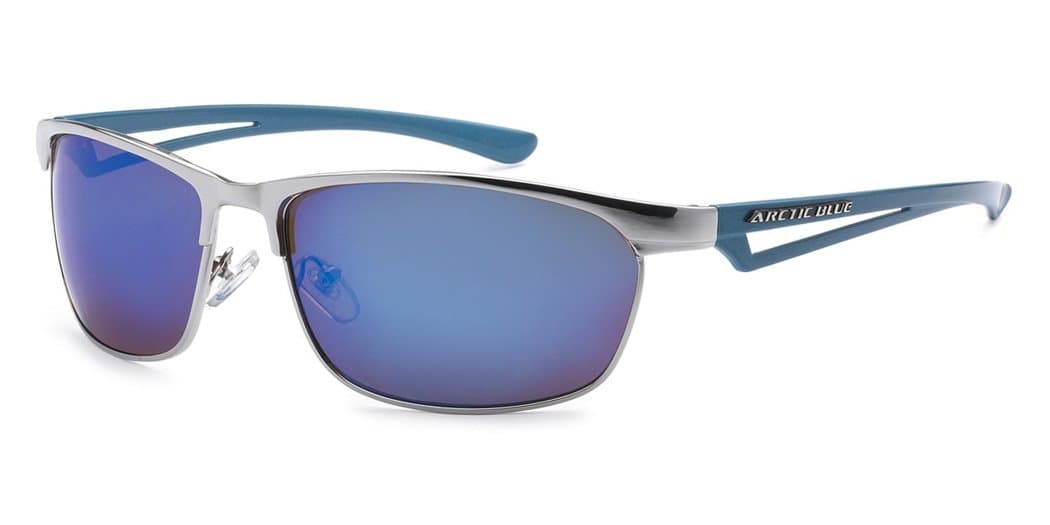 Arctic Blue Men's Metal Sport Ice Lens Sunglasses SILVER BLUE