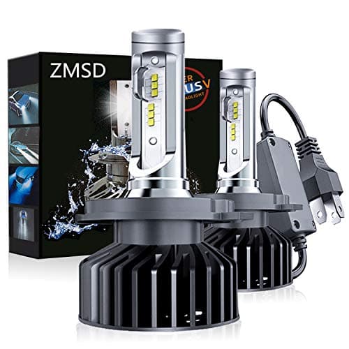 ZMSD H4 9003 HB2 LED Headlight Bulbs,60W 6500K 12000Lumens Extremely Bright CSP Chip With Anti Flickering Decoder Conversion Kit, Cool white, 2 year warranty (H4/9003/HB2)