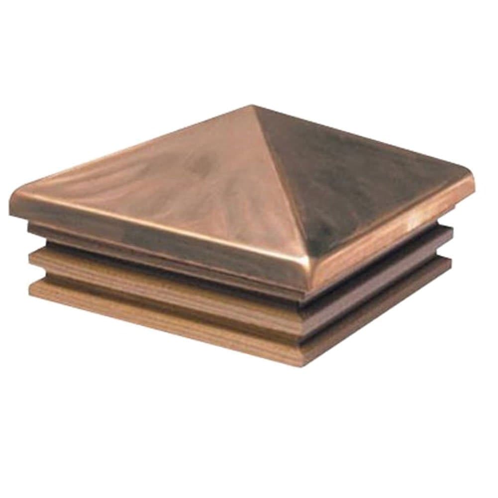 Woodway Copper Pyramid 6x6 Post Cap Mission Style – Premium Cedar Post Cap, Newel Post Top 6 x 6, Fits Up To 5.5 x 5.5 Inch Post, 1PC