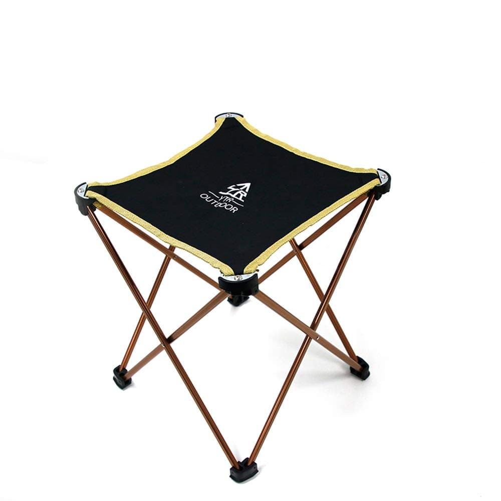 Rayami Portable Lightweight Folding Camping Stool Chair Aluminum Alloy Fold Up Dining Stool Waterproof Oxford Collapsible Stool for indoor outdoor（L11.1 x W11.1 x H13.8,can load 200 pounds/ 90kg）