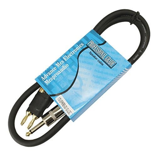 3 Foot 1/4 to Banana Heavy Duty 12 Gauge Speaker Cable for PA DJ Speakers