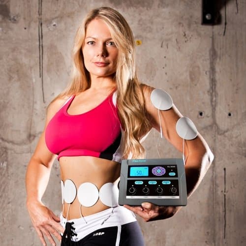 Stim-Rx Rx-8000 Muscle Stimulator EMS/TENS includes Russian Stim and Active Recovery, Bundle Kit: 32 self adhesive electrodes, Professional Abdominal Belt, Conductive Mist, 8 Lead Wires, and Nylon Carrying case, 9 Programs, Includes Abdominal / Strength / Recovery Programs / And Immediate Pain Relief Programs for all Body Parts.