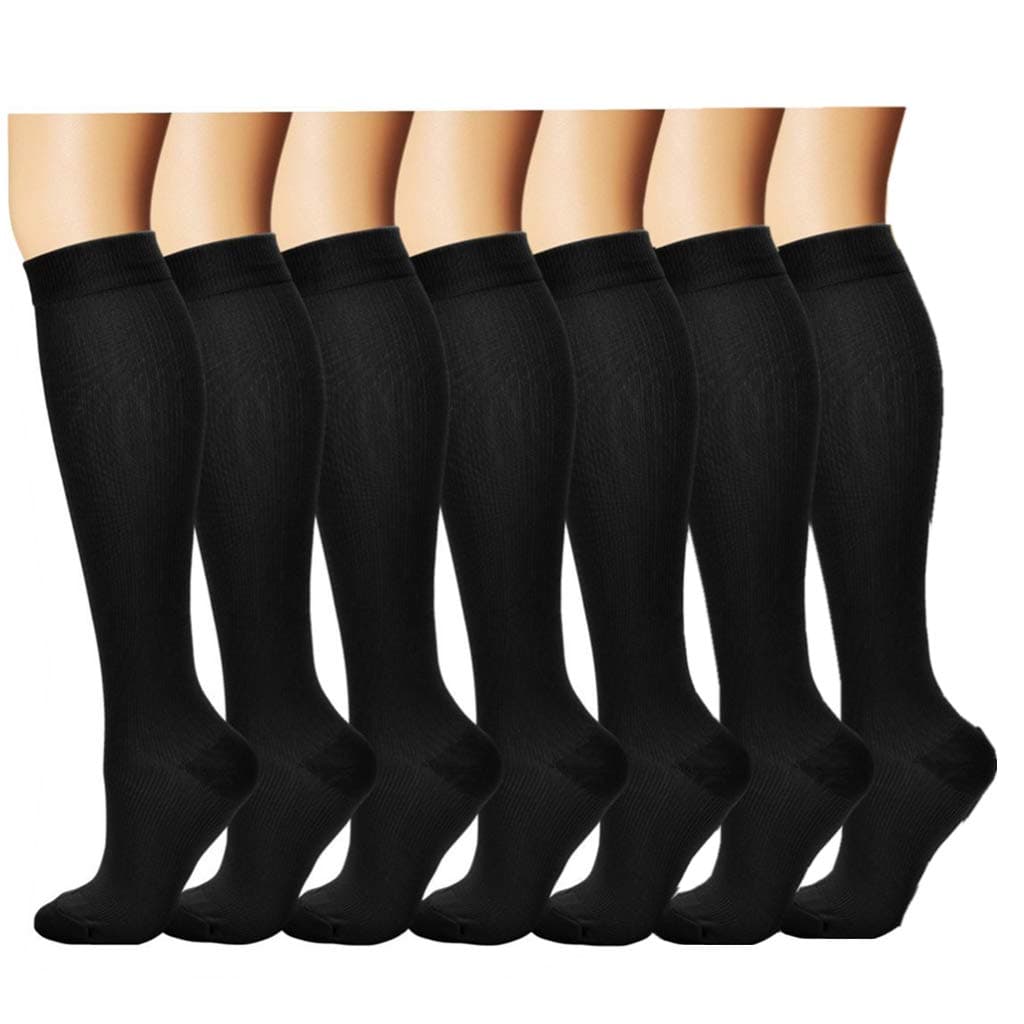 (3/7 Pairs) Compression Socks/Stockings for Men & Women,Speed Up Recovery Best Graduated Athletic Fit for Travel,Running, Nurses,Shin Splints,Flight&Maternity Pregnancy.Boost Stamina,Circulation