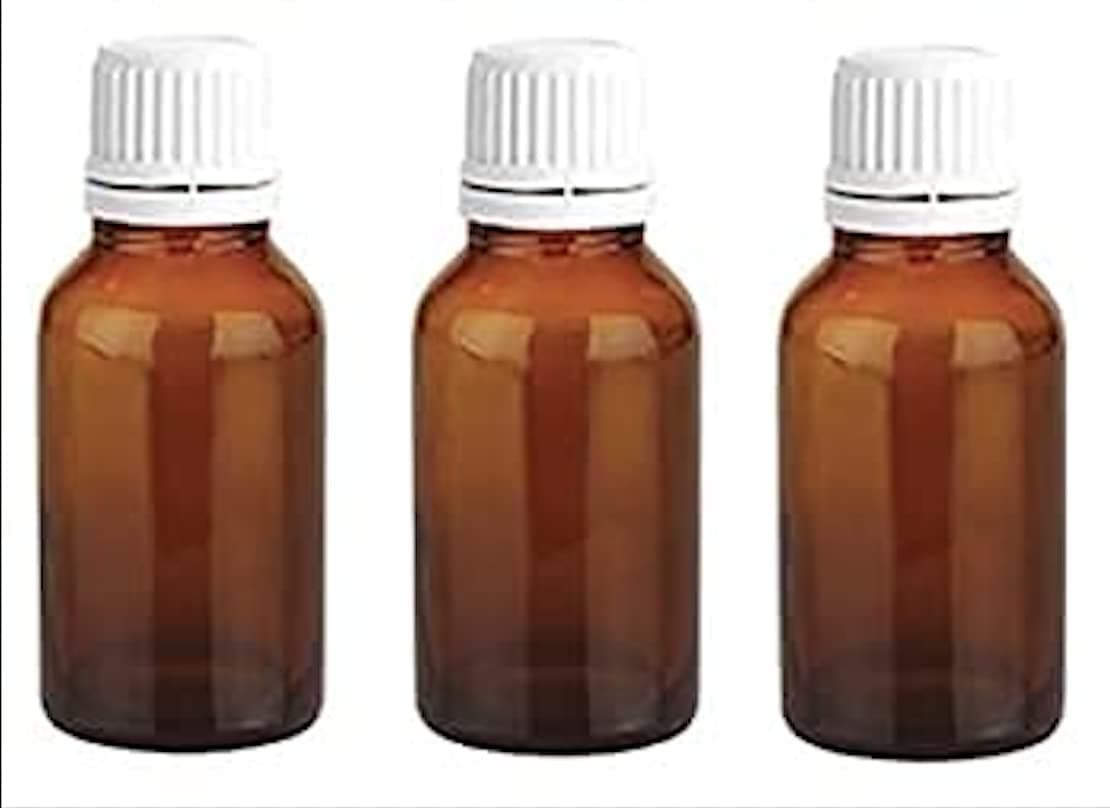 100ML Amber Coloured Glass Empty Bottle With Inner Dropper & White Cap pack of 3 || 100% Leak Proof for Oil/Liquid/Homeo-Pharma Grade