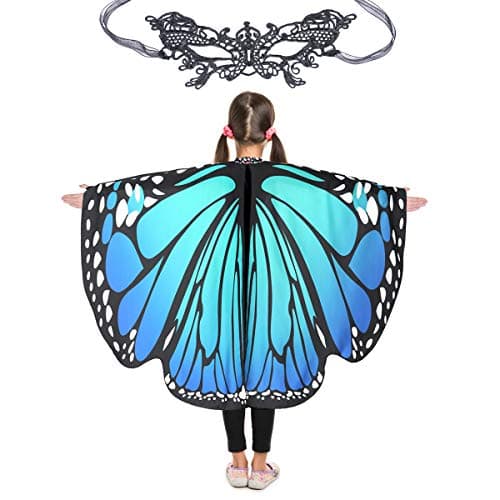 Butterfly Wings for Girls Kids Halloween Costume Fairy Shawl Festival Rave Dress