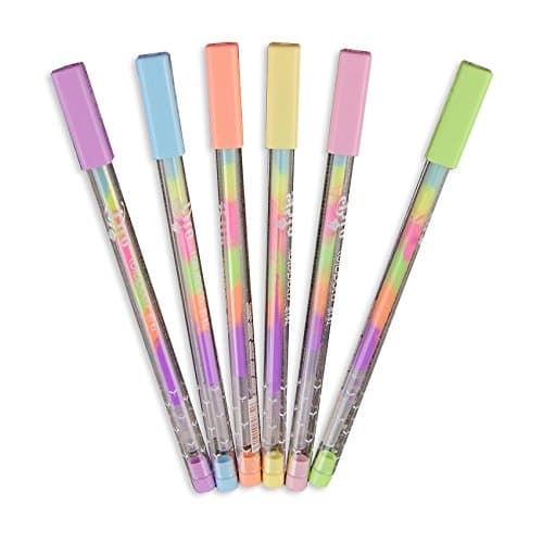 4PCS/lot Rainbow Color Gel Pen 6 In 1 Color Pens DIY Album Photo Decoration Highlighter Marker Pen Office Supplies