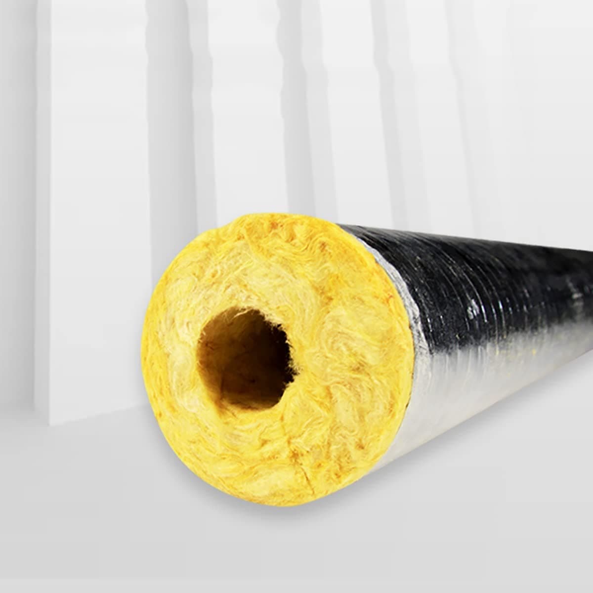 Aluminum foil self-Adhesive Insulation Pipe,Glass Wool Pipe Rock Wool Insulation Pipe fire Resistant high Temperature steam Pipe Insulation Material，Thickness 3cm/5cm
