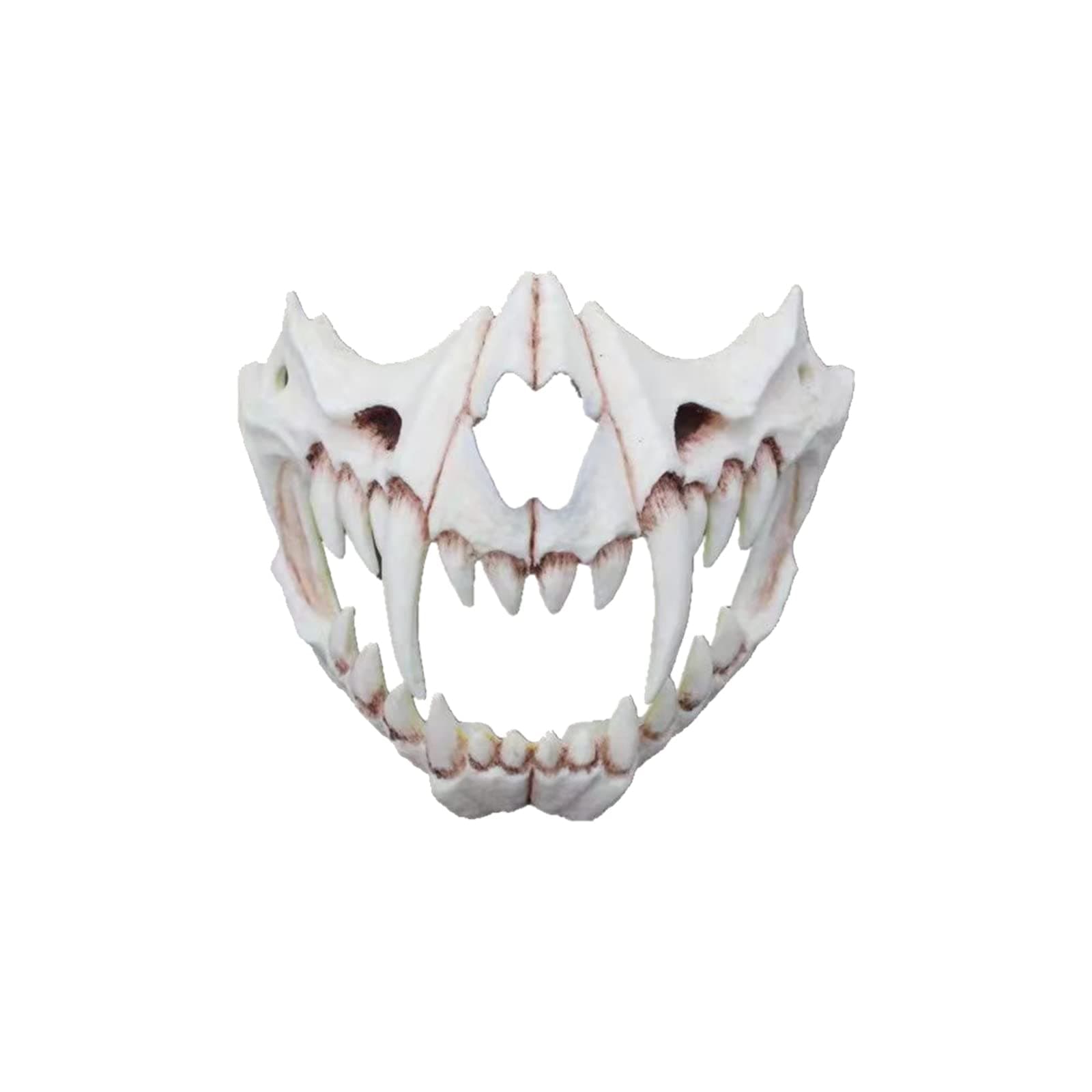 Animal Skull Half Mask - Japanese Oni Halloween Face Mask for Cosplay, Decorative Bone Costume Horror Mask for Adult Role Playing