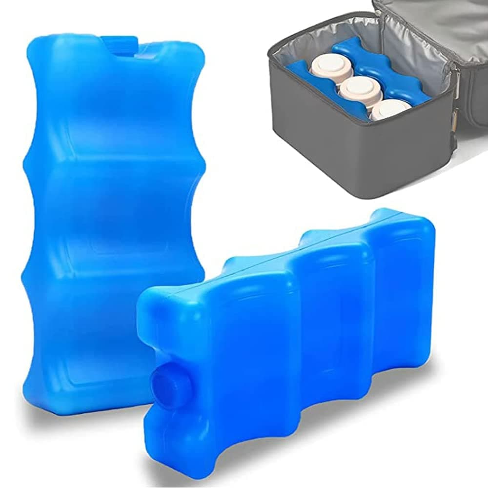 Ice Pack for Breastmilk Storage, for Seafood Preservation, Food Preservation, Beverage Refrigeration, Wavy Outline, Keeps Breast Milk Fresh, Long Lasting Reusable Cool Packs for Camping Picnic 2Pcs