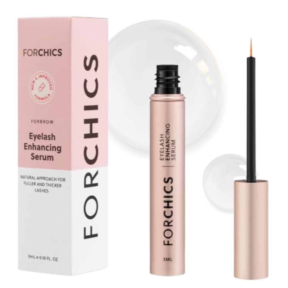 ForChics Eyelash Growth Serum - Prostaglandin-Free Lash Enhancing Serum for Longer, Thicker Lashes and Brows- Natural Formula, Visible Results in 2 Weeks - Vegan, Hormone-Free, 3ml, 0.10 Fl. Oz