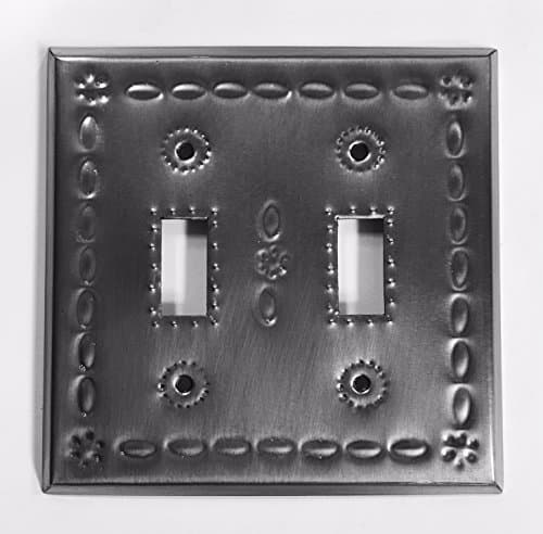 Tin Toggle Switch Cover Double Switch Pewter Beveled
