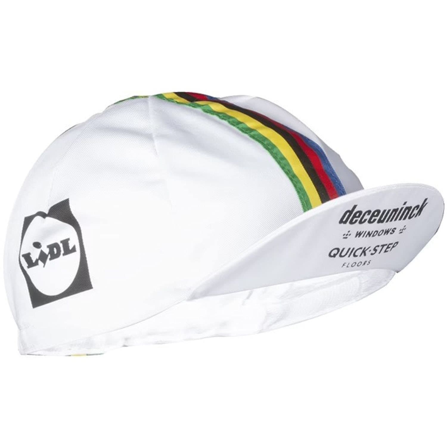Vermarc Limited Edition Deceuninck Quick-Step Pro Team Cycling Cap to Celebrate The UCI World Road Champion Remco Evenepoel and Julian Alaphilippe White