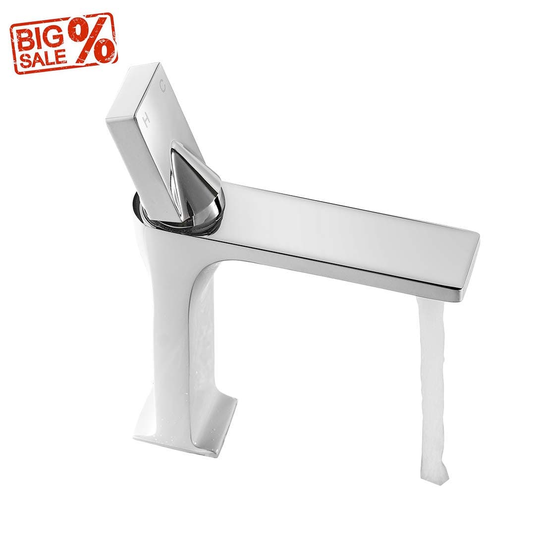 WANFAN Modern Commercial 8.66 Inch Single Handle Bathroom Faucet, Laundry Vanity Sink Faucet With Two 3/8" Hoses White&Chrome