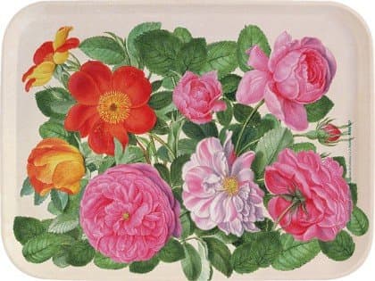 'Rose Melamine Tray "Roses from the Nassau Florilegium Dimensions: 30 x 21 cm