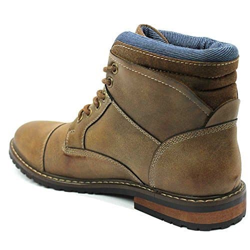 AZAR MAN Mens Ankle Boot Cap Toe Derby Modern Lace Up Round Toe
