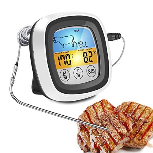 Cooking Thermometer , JELEGAN Wireless Remote Digital Thermometer Instant Read Electronic Thermometers with Stainless Probe Countdown Timer & Alarm for Kitchen Cooking Baking Grilling BBQ Meat Steak