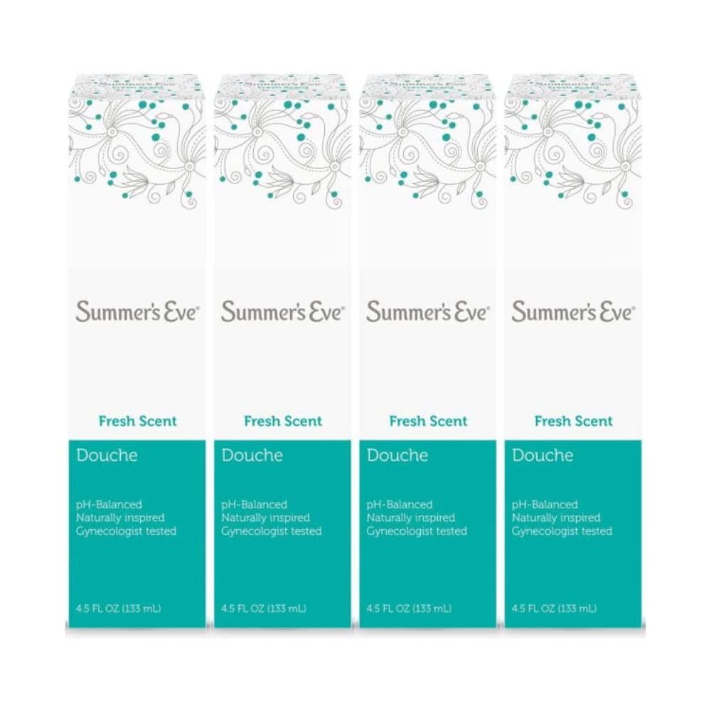 (Pack of 4 Bottles) Summer's Eve Fresh Scent Douche Vinegar & Water, Feminine Wash, 4.5oz Bottles. PH Balanced, Naturally Inspired, Gynecologist Tested (Pack of 4 Bottles, 4.5oz Each Bottle)