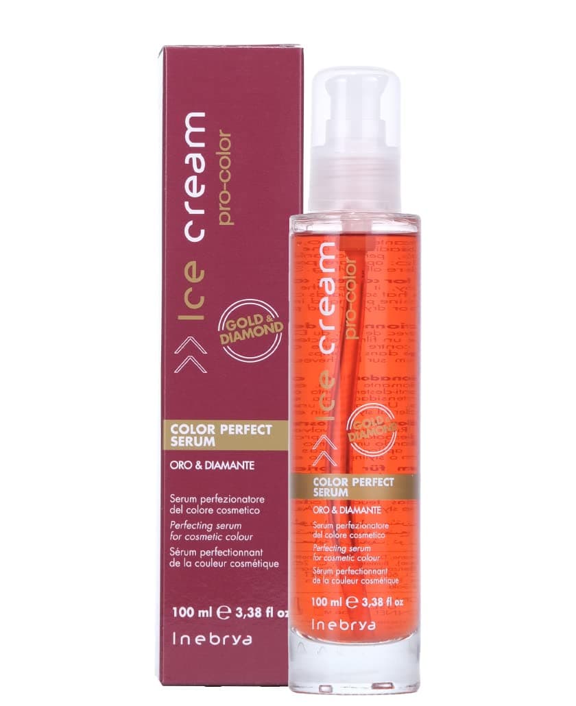 Inebrya Ice Cream Pro-Color Perfect Serum 100ml/3.38oz with Free Starry Lip plumping gloss tube 10ml*