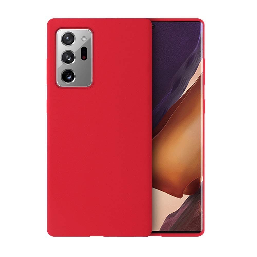 SCZW Liquid Silicone Phone Case for Samsung Note 20 Ultral 5G N985 N986 6.9"/Full Body Protection/Shockproof/Gel Rubber/Cover Case Carmine