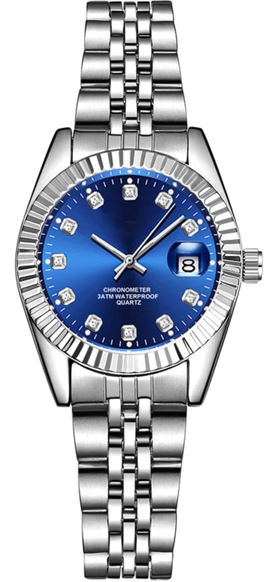 Women Watch Classic Silver Stainless Steel Waterproof Quartz Analog Watch Fashion Ladies Wrist Watches