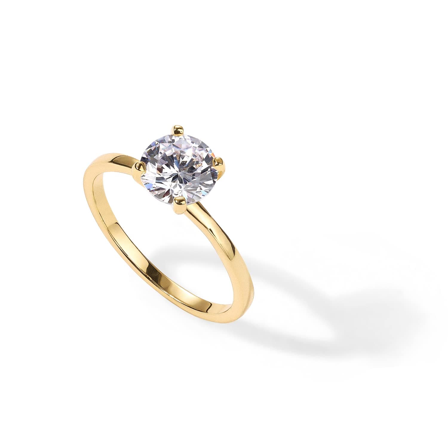 PAVOI 18K スターリングシルバー ゴールド ラウンドカット ソリターレ 1.5 CT モアッサナイト 婚約指輪 女性用 モアッサナイト 結婚指輪 ストーンプロミスリング
