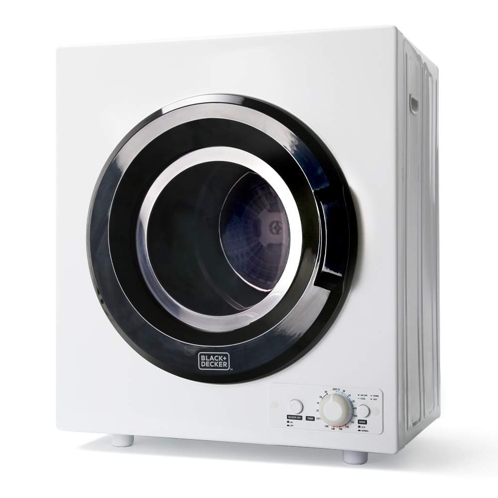 BLACK+DECKER BCED26 Portable Dryer, Small, 4 Modes, Load Volume 8.8 lbs., White