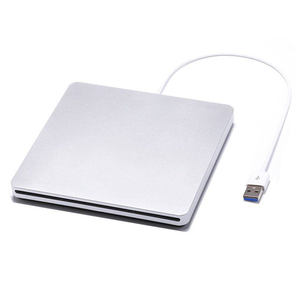 External DVD Drive, Smallcar USB3.0 External Slot-in CD/DVD Drive with DVD VCD CD RW Burner/Reader/Rewriter for Apple MacBook Pro Air, Laptops and Desktops Notebook (Silver)
