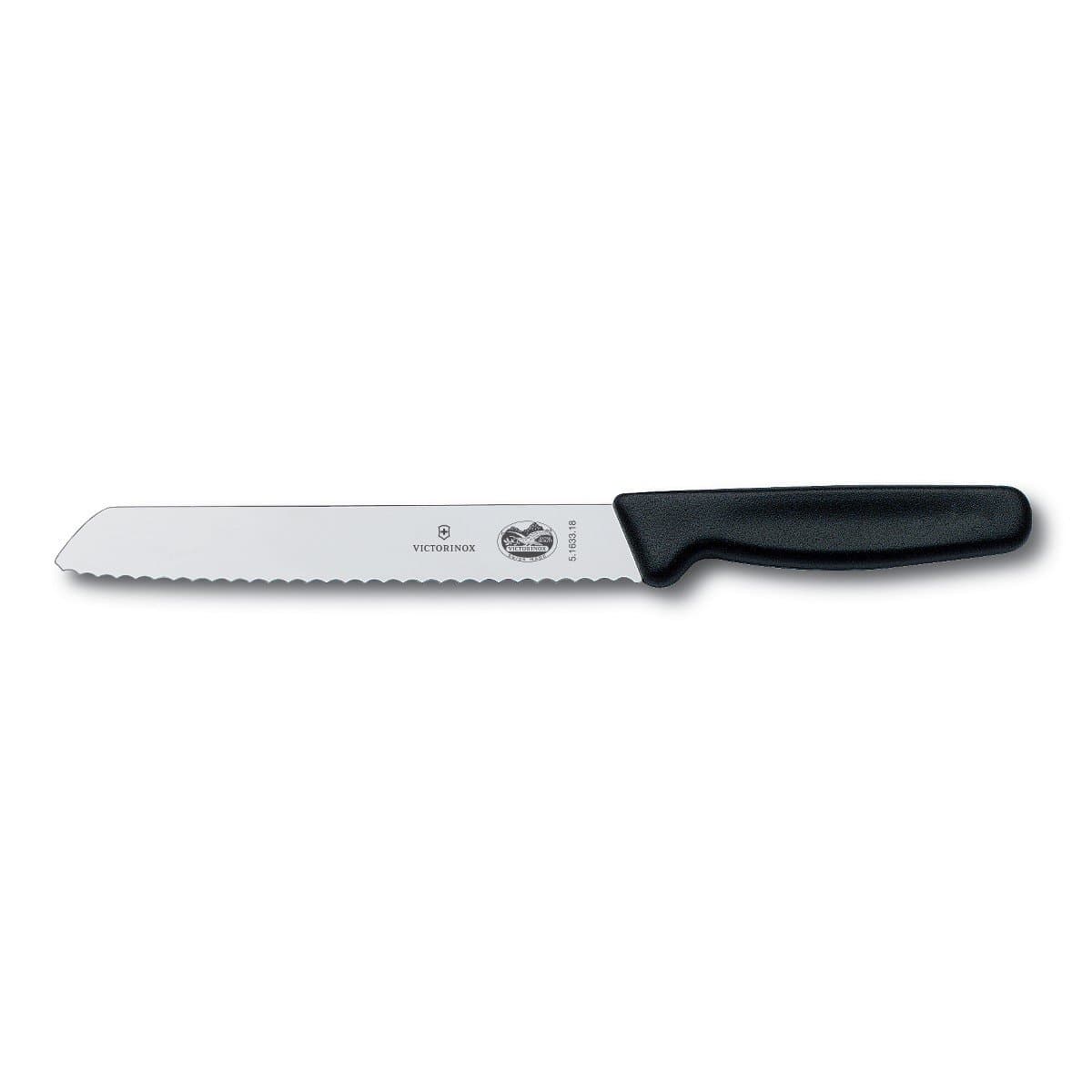 VictorinoxCutlery 7-Inch Wavy Edge Bread Knife, Black Fibro