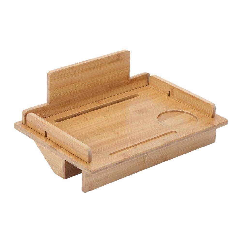 Attachable Bedside Table Nightstand Organizer Shelf, Natural Bamboo Bedside Shelf, Bed Shelf, for Laptop Tray Work Study Dining Desk, 15''*10''*3.15''