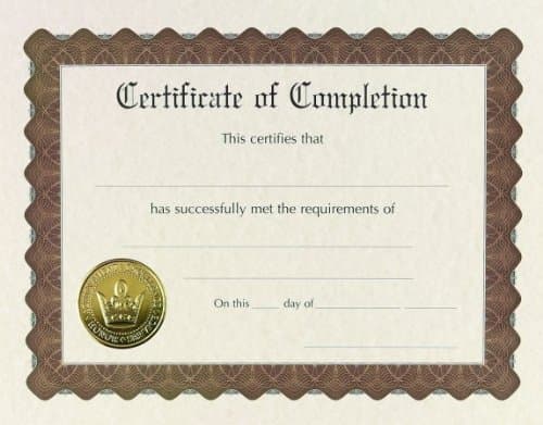 (Price/Pack)Masterpiece Studios 930400 Completion Stock Certificate