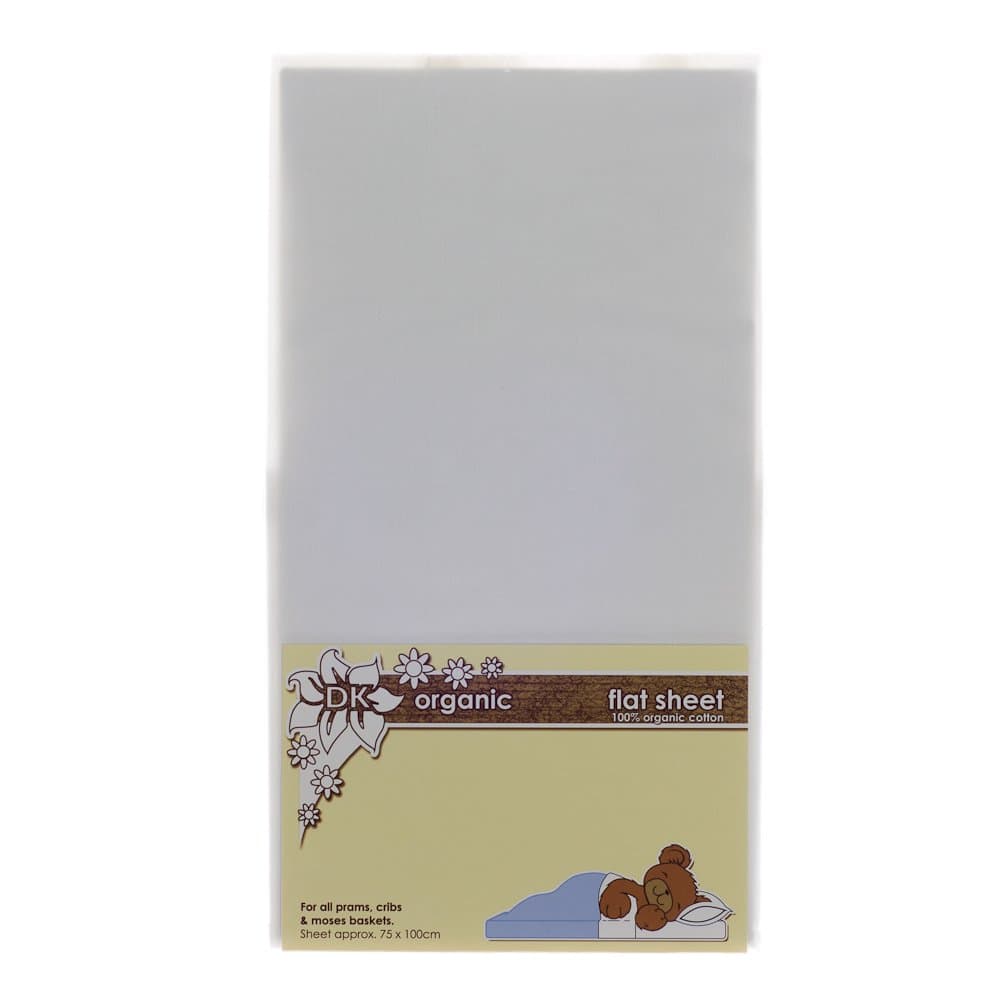 DK Glovesheets Flat Sheet for Prams and Cribs (Organic White)