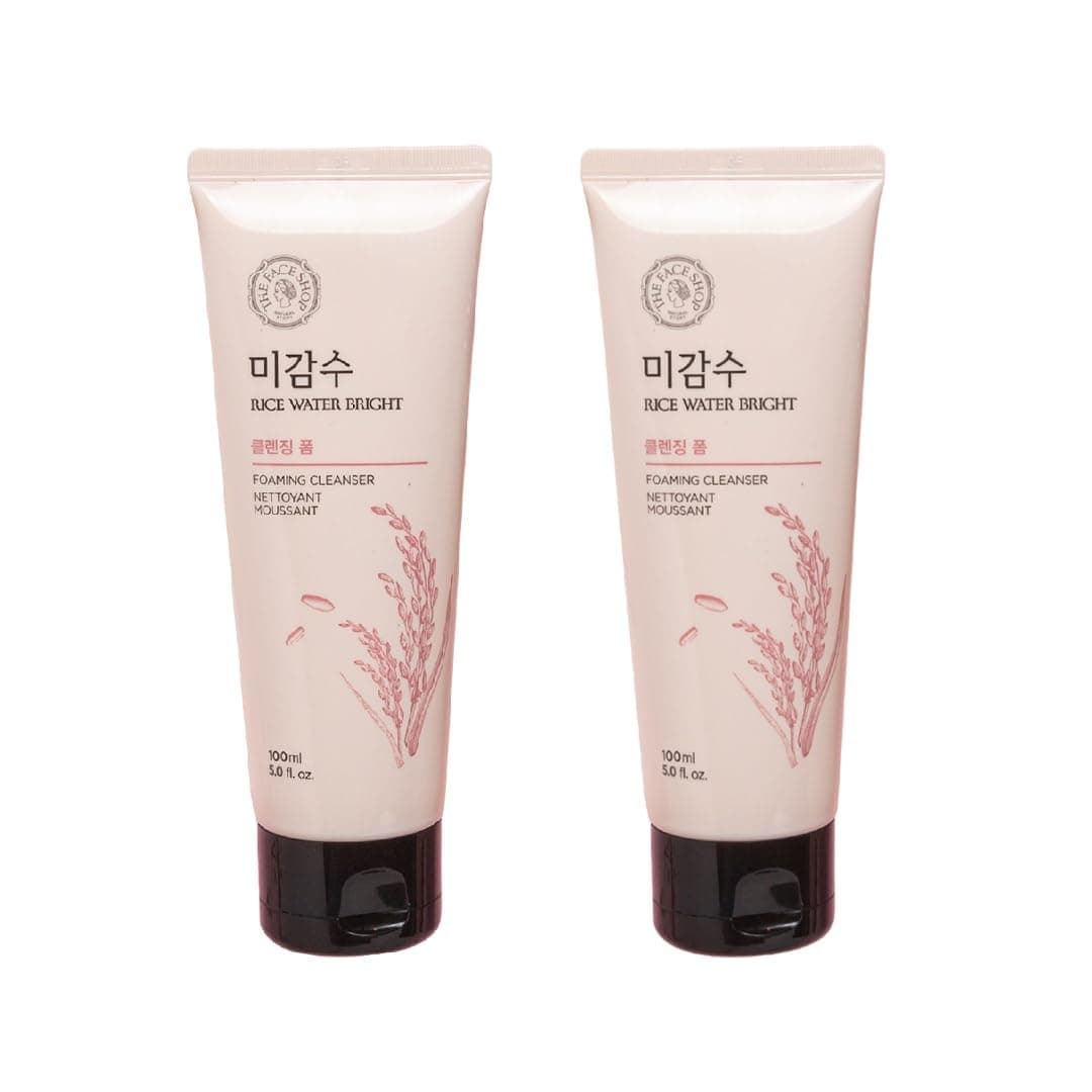 Rice Water Bright Cleansing Foam 100ml (Pack of 2) | Face Wash for Glowing Skin, Korean Skin Care, For All Skin Types