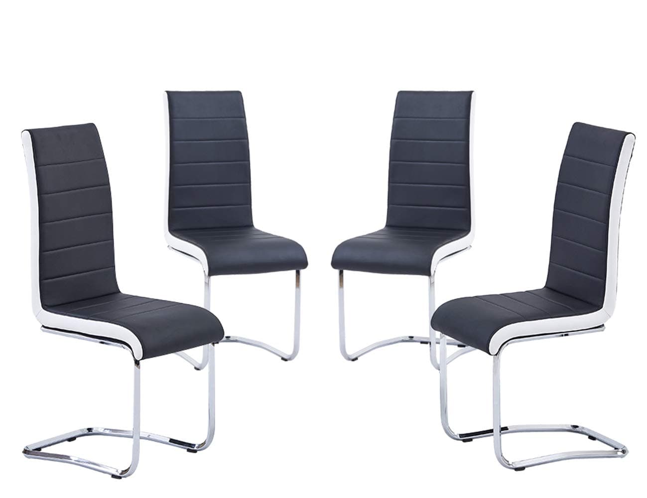 SICOTAS Dining Chairs Set of 4, Modern Velvet Chairs for Dining Room, Grey Dining Room Chairs, Easily Assemble Kitchen Chairs with Sturdy Metal Legs (Grey)