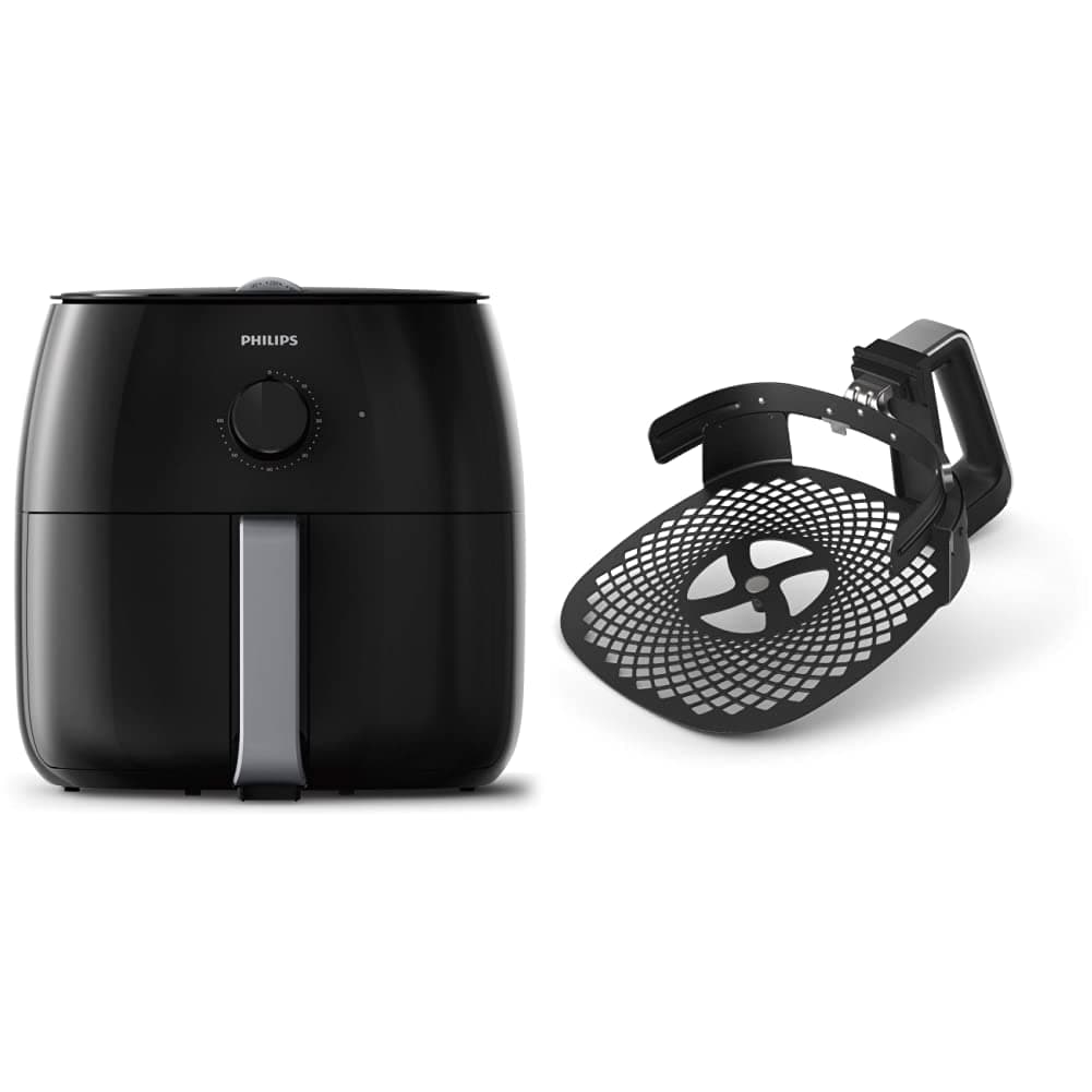 PHILIPS Premium Airfryer XXL with Fat Removal Technology, Black, HD9630/98 and Pizza Master Accessory Kit for Philips Airfryer XXL Models, Black, HD9953/00