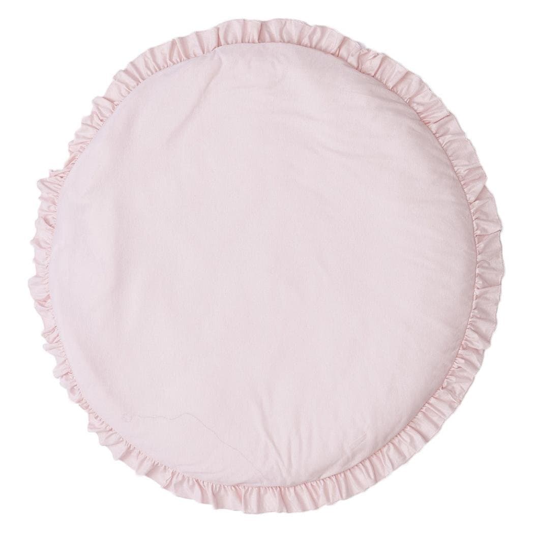 Solid Color Ruffle Rim Round Soft Crawling Mat Baby Playing Floor Cushion Pad Decor