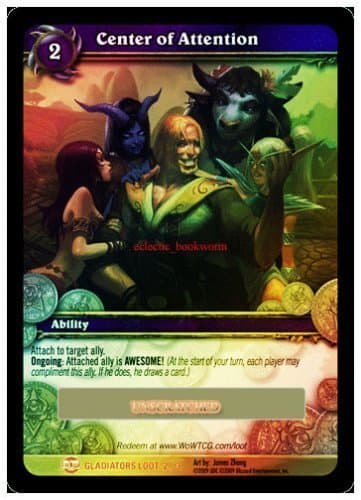 Center of Attention World of Warcraft WOW TCG Loot Card Epic Purple Shirt