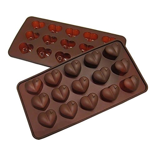 Silicone Heart Mold Shaped BY Craviy, Set of 2- Silicone Chocolate Molds, Candy, Jello, Heart Shaped Ice Cube, Soap