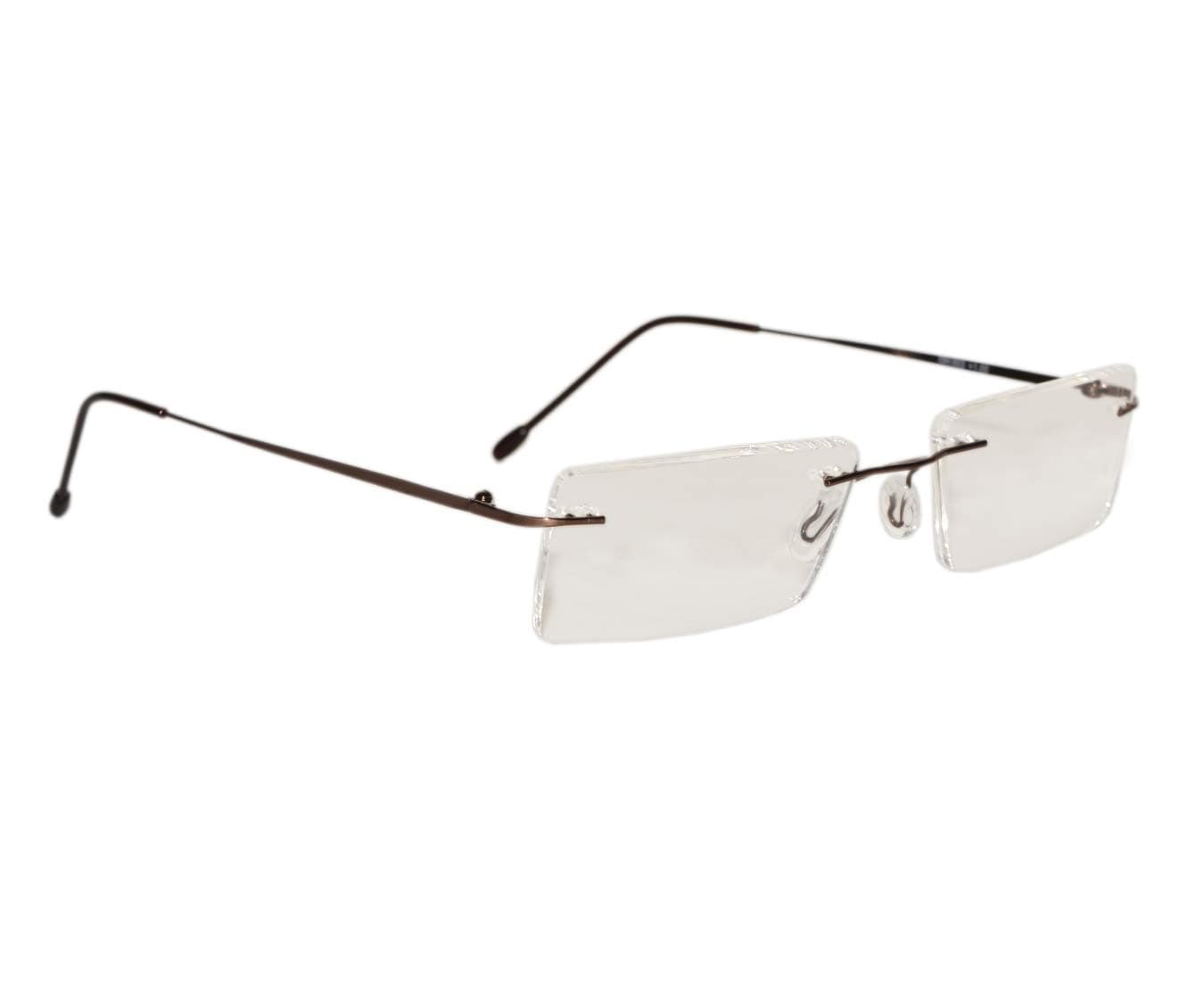 Peter Jones Brown Rimless Unisex Reading Glasses (Eye Power 1.00)