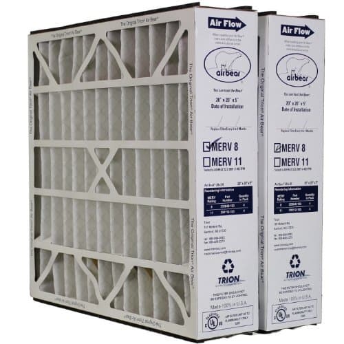 Trion Air Bear 255649-103 (2 Pack) Pleated Furnace Air Filter 20"x20"X5" MERV 8