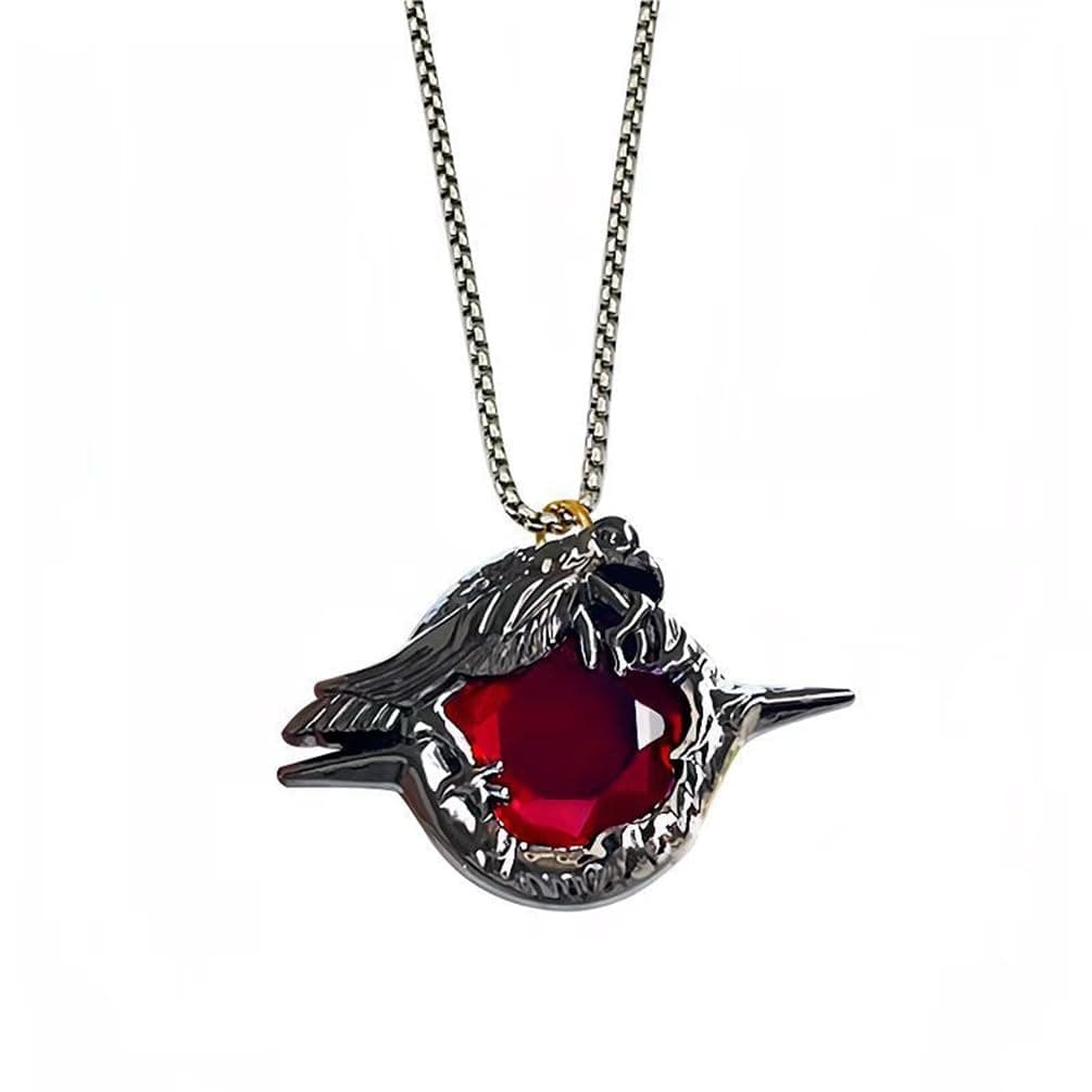 Game LAD Sylus Crow Cosplay Badge Necklace Alloy Red Gem Brooch Lapel Pins Jewelry Bag Costume Accessories Prop Gifts