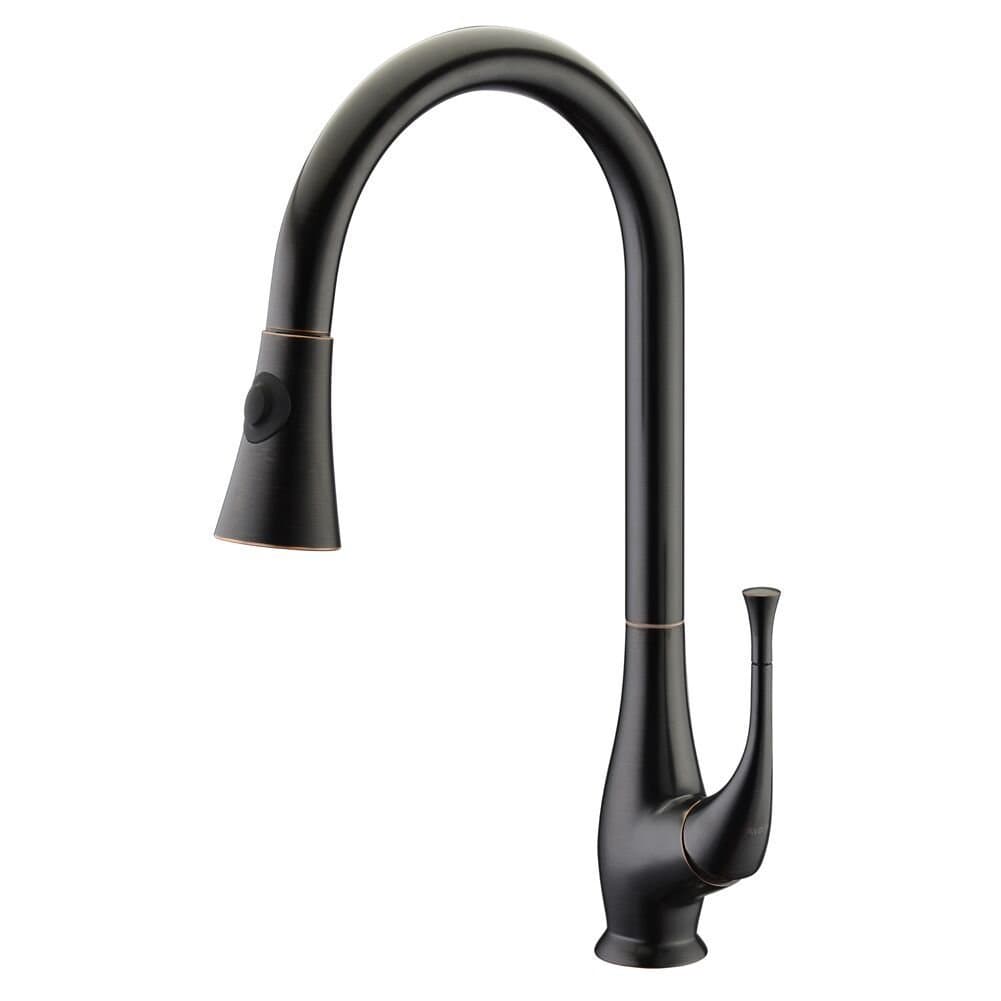 Avola Pull Down Kitchen Sink Mixer Tap, Single Lever Easy Control Oil Rubbed Bronze Finished Brass Body, Dual Functional Shower Head Kitchen Faucets