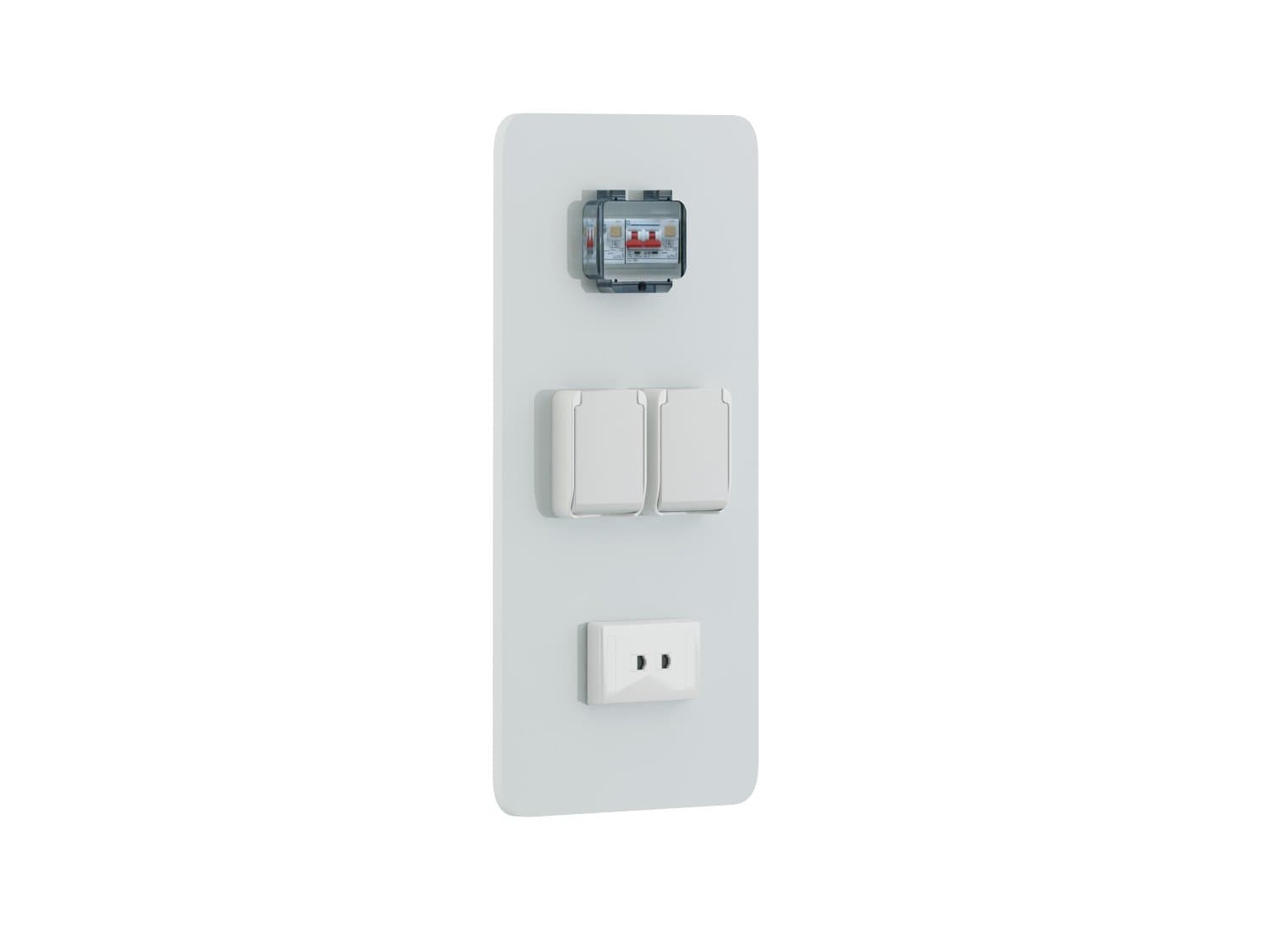 Momoline PLL-SKY-D/2E/M Skylab 3 Panel Mounting 2 Power Outlet, IP65 16A 250V, MCB, Data Outlet, Grey