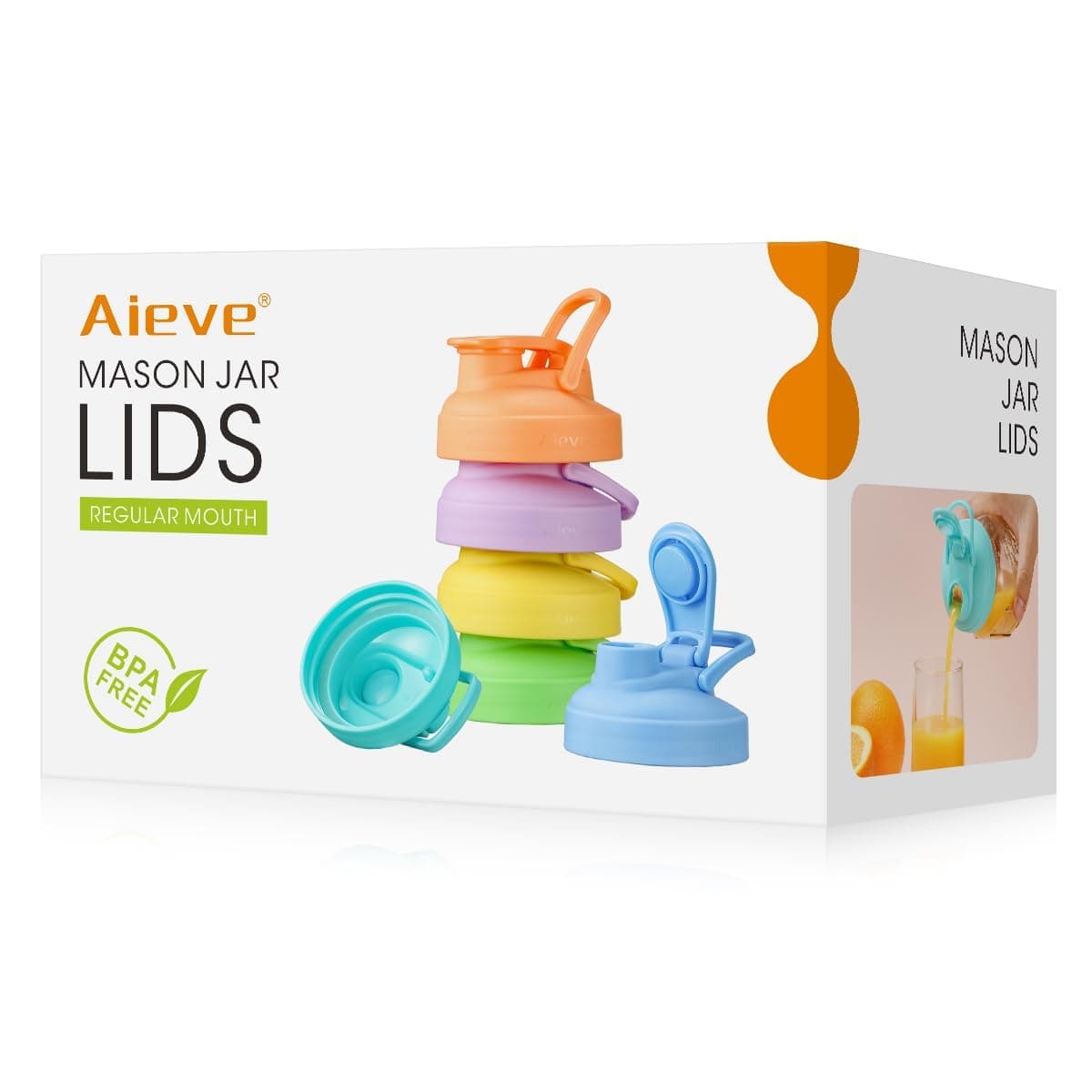 Aieve Regular Mason Jar Pour Spout Lid