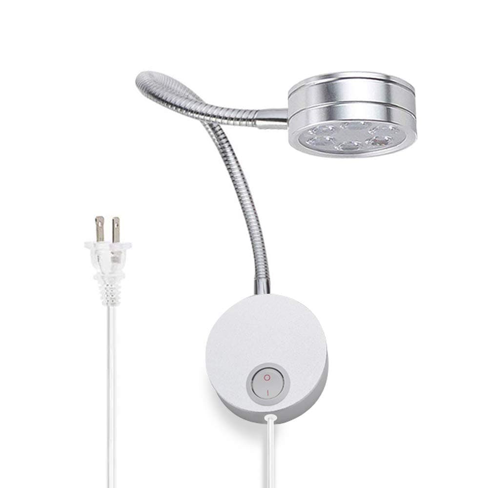 Reading Lights for Books in Bed, Minimalist LED Bedside Lamp - Wall Mount / Gooseneck / Bookshelf (3W, Natural Light)