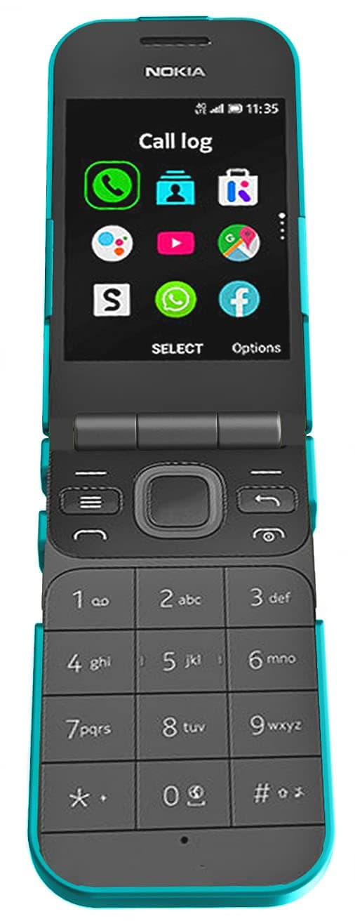 Nakedcellphone Case for Nokia 2720 V Flip Phone, [Teal Mint Cyan] Protective Snap-On Hard Shell Cover [Grid Texture] for Verizon TA-1295, 2720V