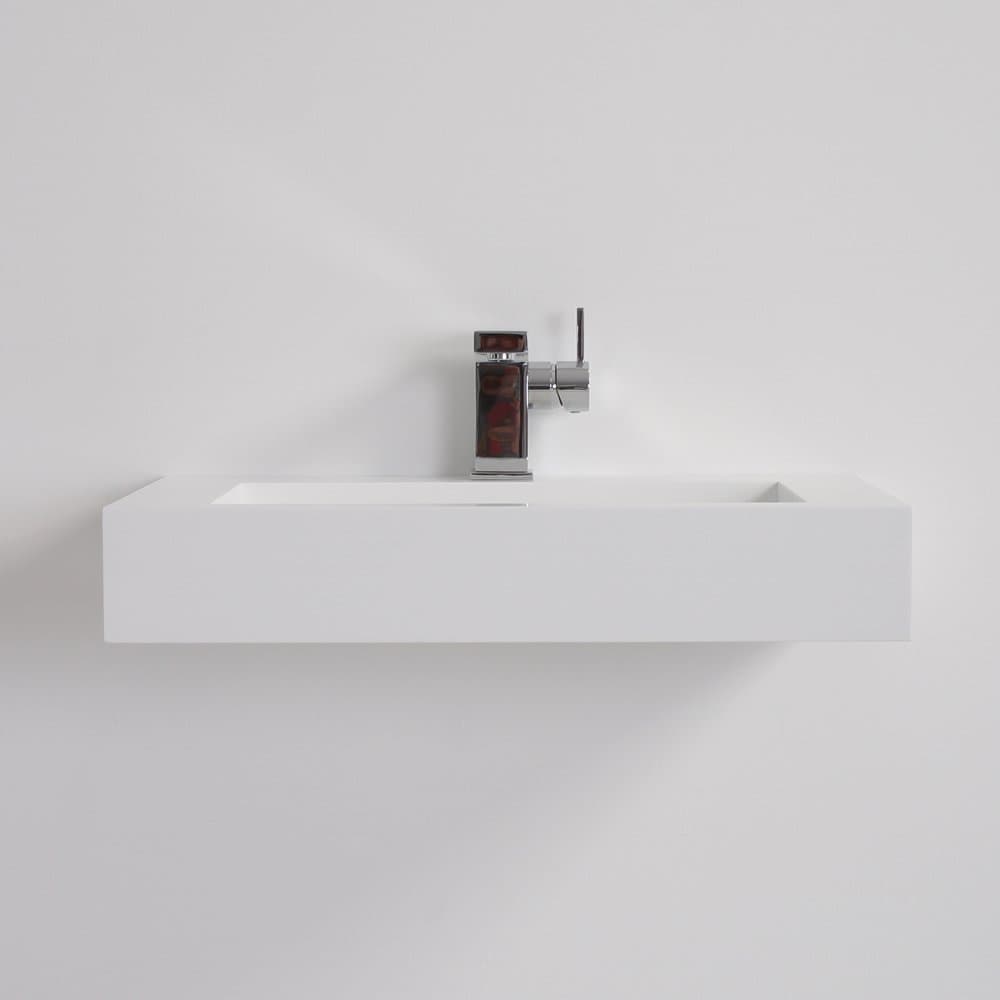 Lusso Stone Aura Solid surface stone resin wall hung counter top basin 600
