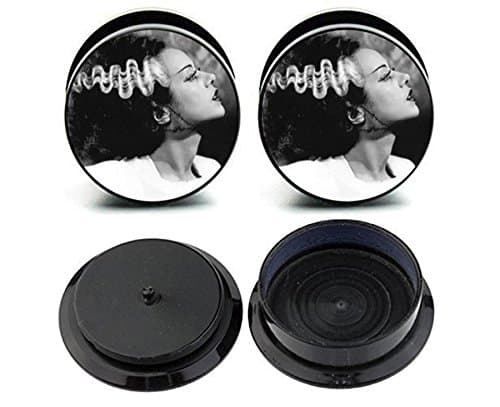 Ear Stretching Plugs 1 Pair Frankenstein Bride Ear Gauges Plugs (5/8")